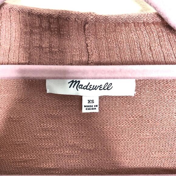 MADEWELL Bradley Cardigan Sweater Dusty Rose {H49} - Picture 7 of 9